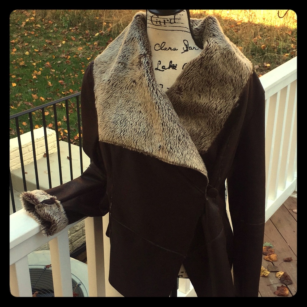 Never worn, Faux leather jacket